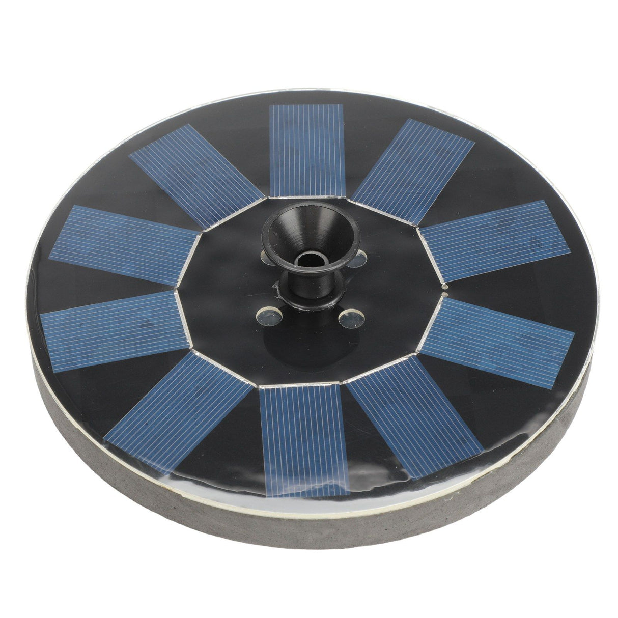 Solar Fountain Round 1.4W Floating Solar Landscape Fountain with Lights for Pool Pond Garden Decoration Black