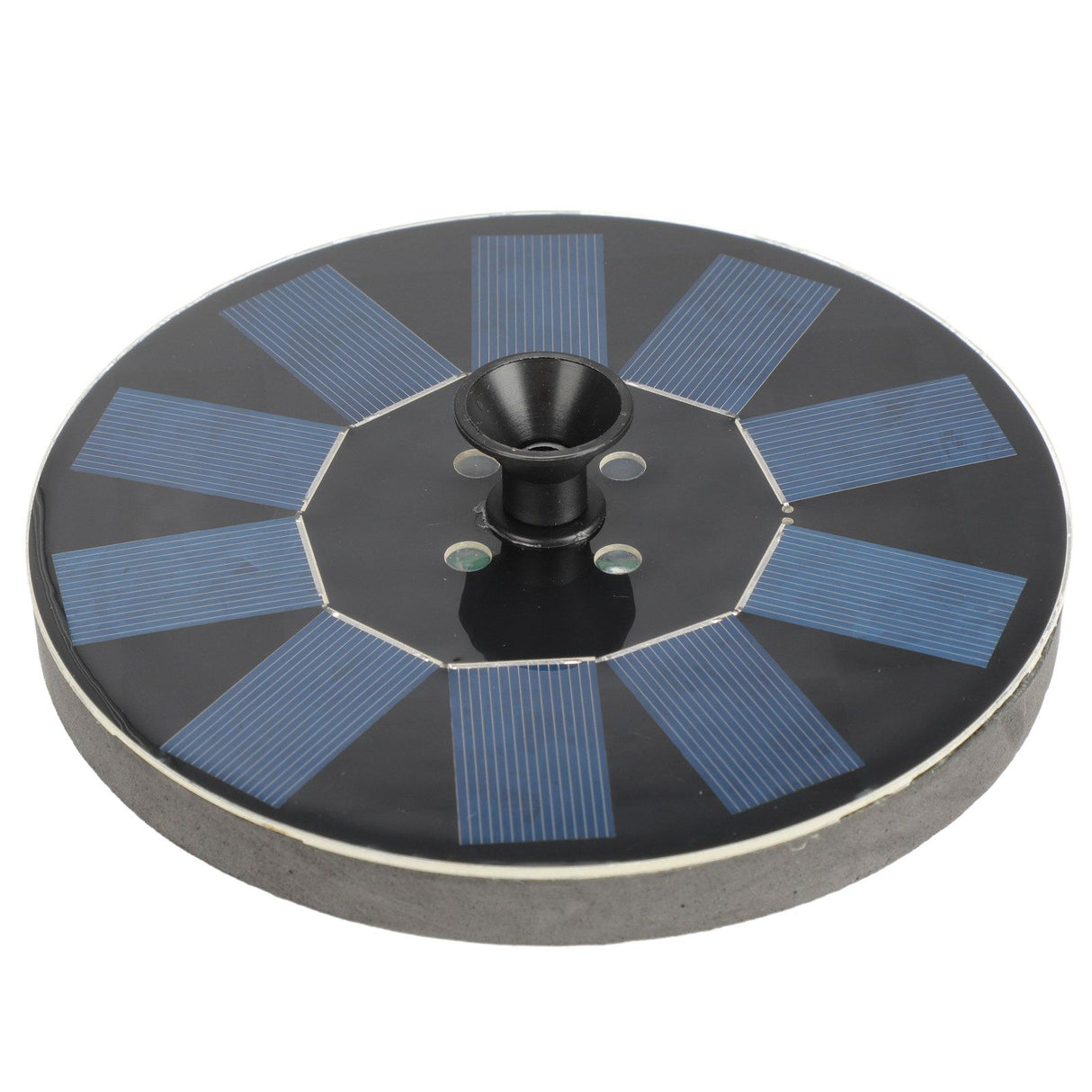 Solar Fountain Round 1.4W Floating Solar Landscape Fountain with Lights for Pool Pond Garden Decoration Black