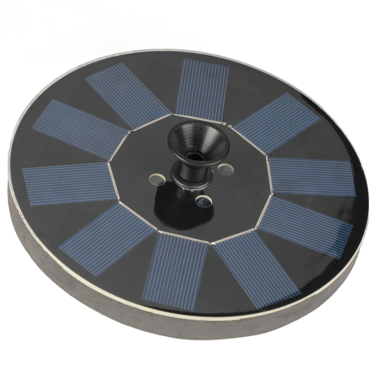 Solar Fountain Round 1.4W Floating Solar Landscape Fountain with Lights for Pool Pond Garden Decoration Black