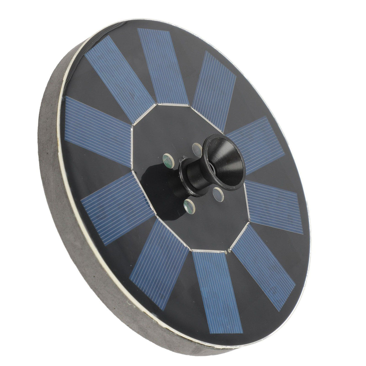 Solar Fountain Round 1.4W Floating Solar Landscape Fountain with Lights for Pool Pond Garden Decoration Black