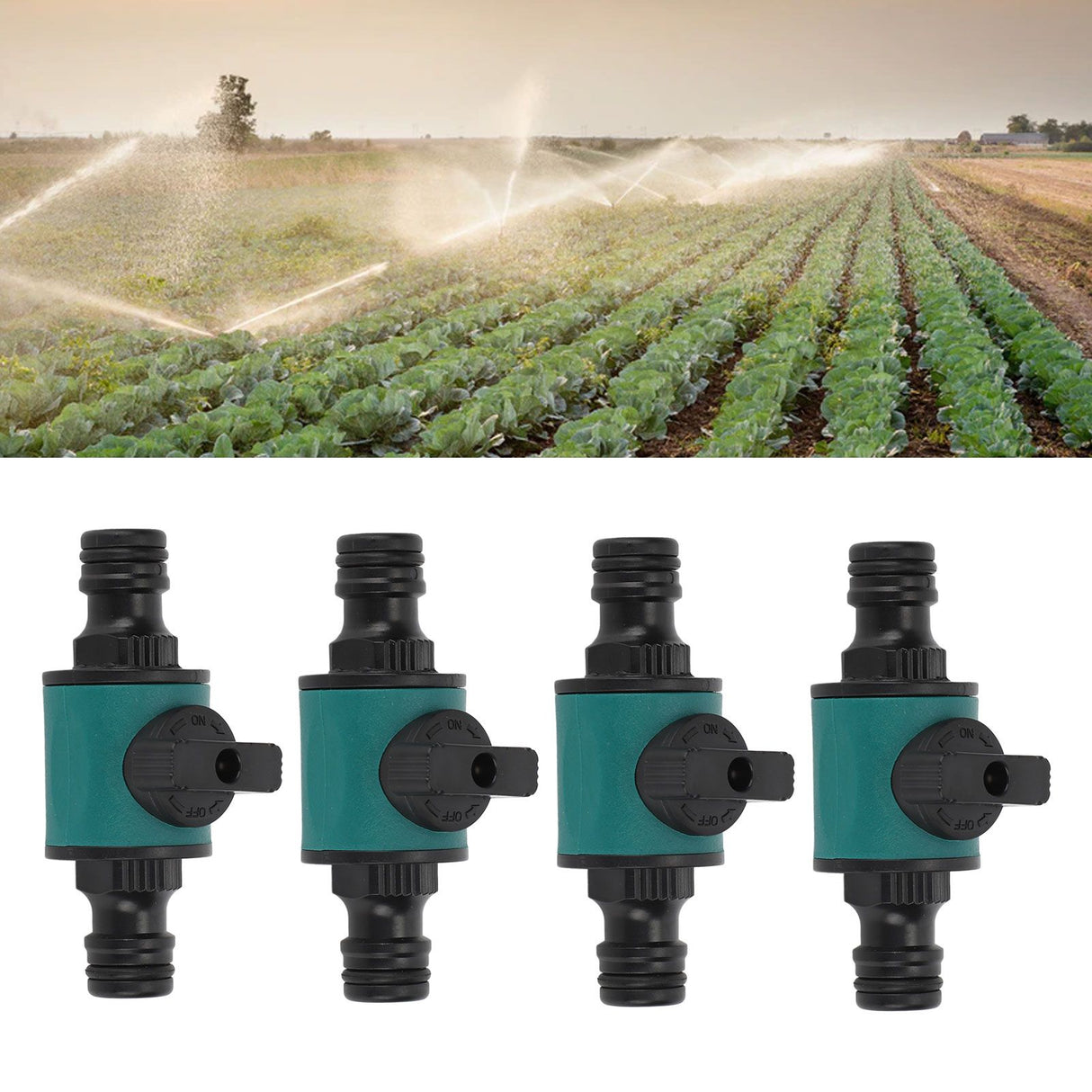 4pcs Hose Quick Connector Plastic Leakage Proof Dual Head Garden Hose Adapter for Irrigation System