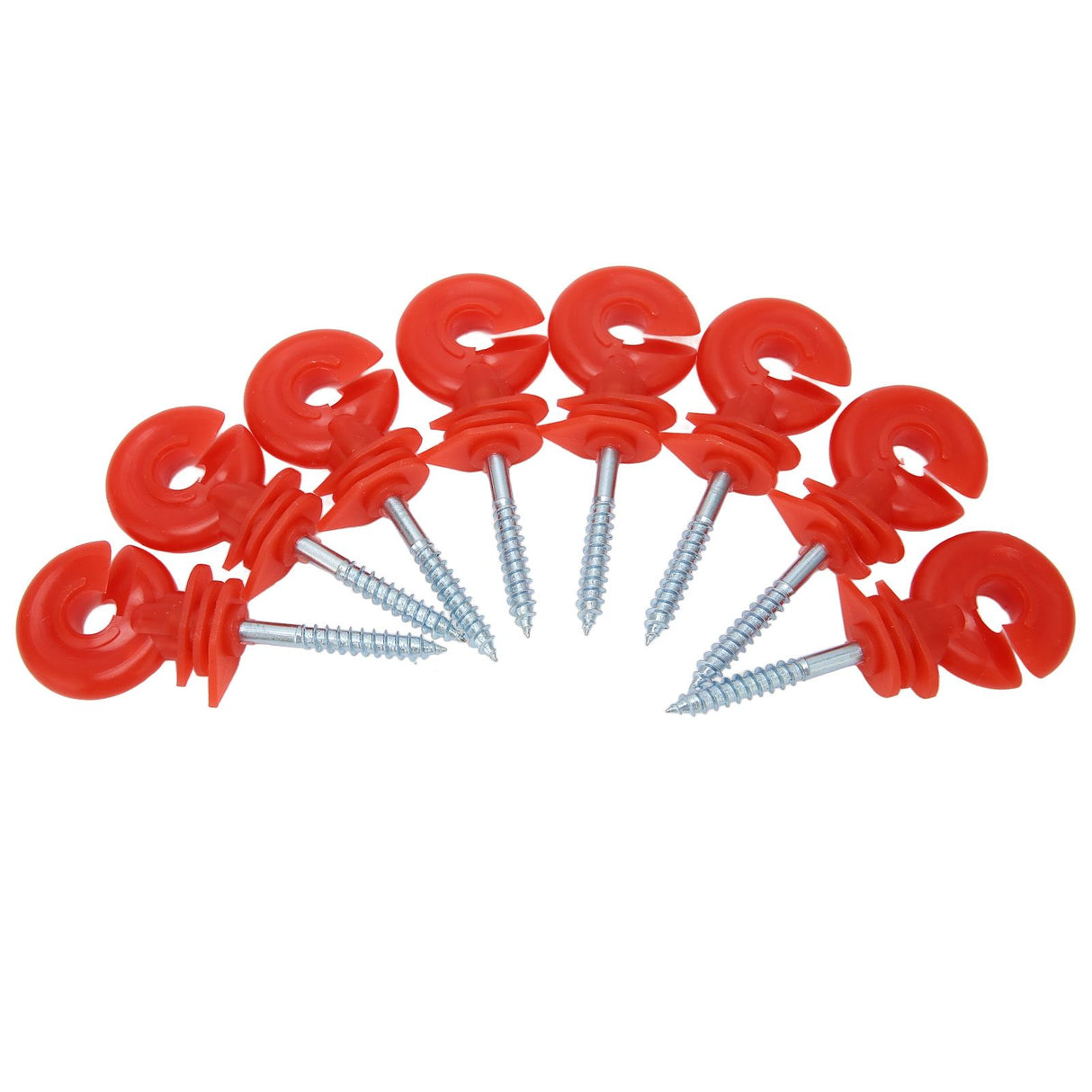 50PCS Fence Insulator Screw In Rainproof Sun Protection Plastic Steel Electric Fence Insulators for Electronic Fence Red
