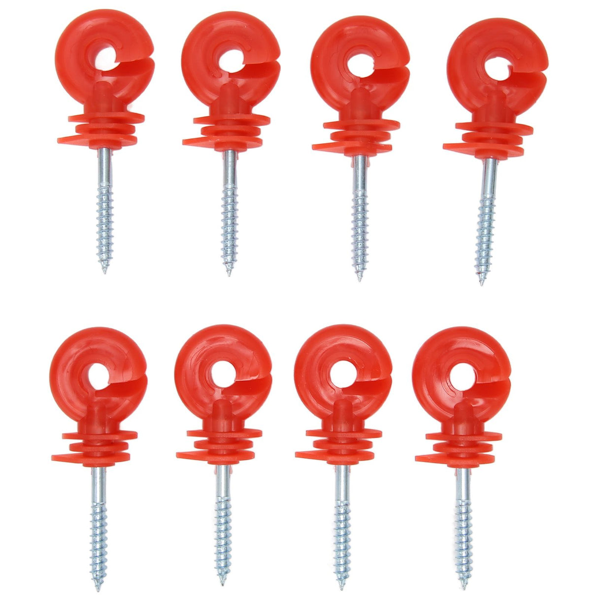 50PCS Fence Insulator Screw In Rainproof Sun Protection Plastic Steel Electric Fence Insulators for Electronic Fence Red