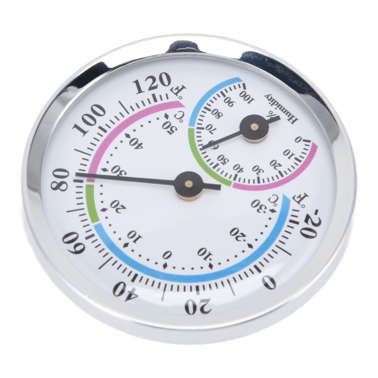 Mini Indoor Thermometer Hygrometer 2 in 1 Compact Structure Clear Scale Silver Humidity Monitor Gauge for Greenhouses