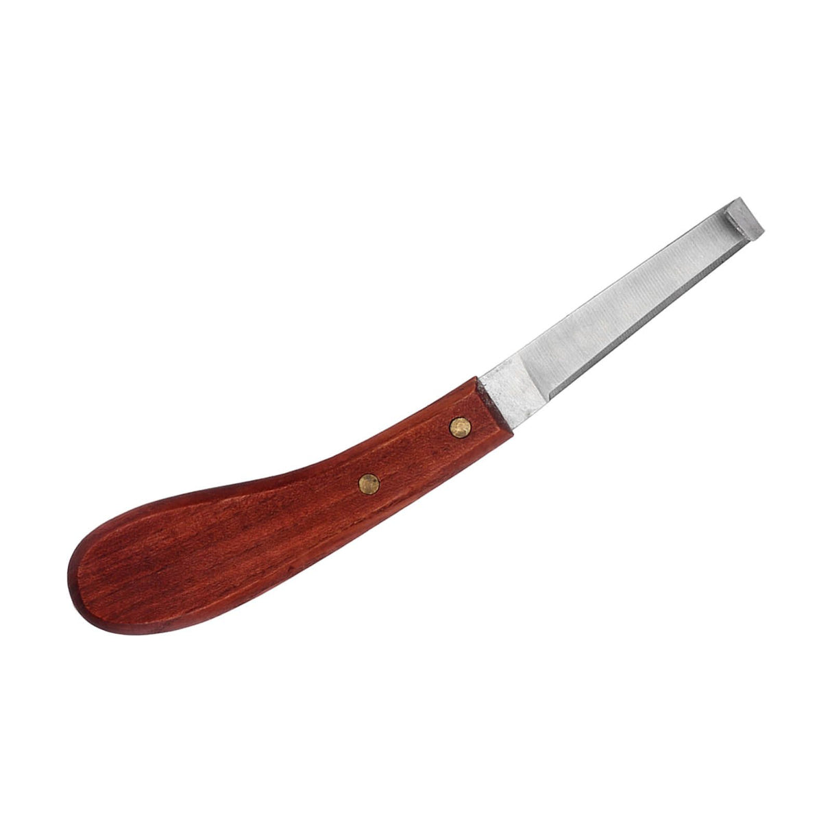 Horse Hoof Knife Hoof Trimming Tool with Wooden Handle Stainless Steel Blade for Farm Single Edged Left Hand