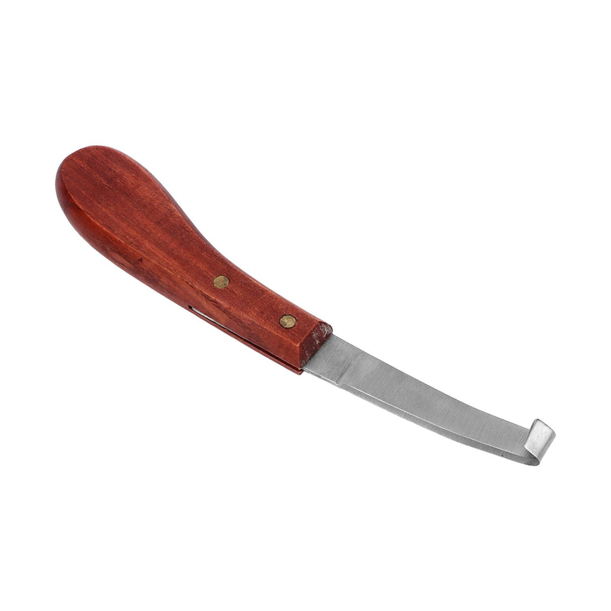 Horse Hoof Knife Hoof Trimming Tool with Wooden Handle Stainless Steel Blade for Farm Single Edged Left Hand