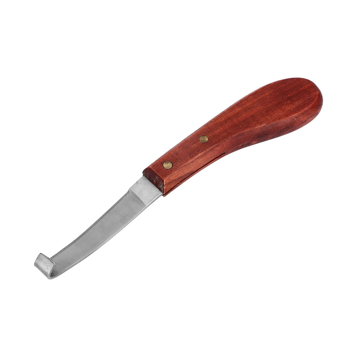 Horse Hoof Knife Hoof Trimming Tool with Wooden Handle Stainless Steel Blade for Farm Single Edged Left Hand