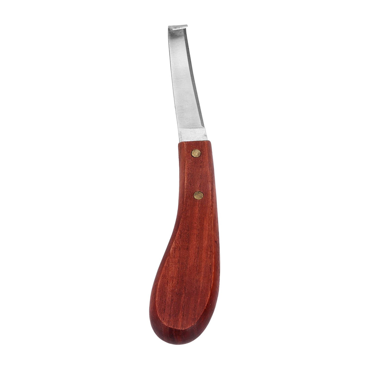 Horse Hoof Knife Hoof Trimming Tool with Wooden Handle Stainless Steel Blade for Farm Single Edged Left Hand