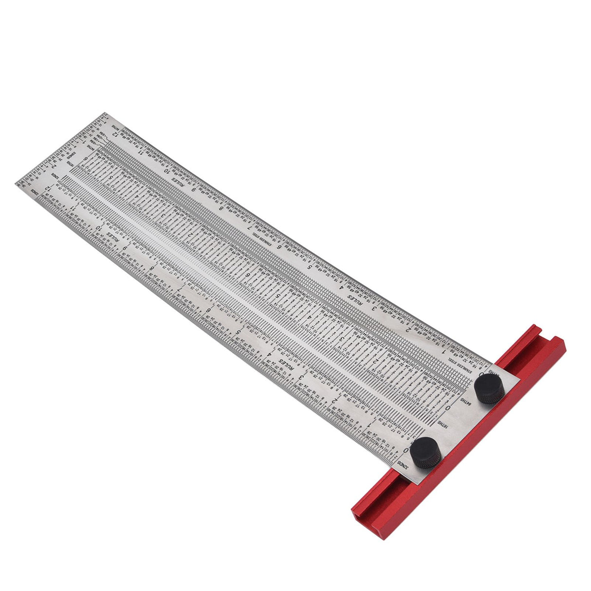 T Rule Stainless Steel Silver Scribing Ruler Woodworking Measuring Tool Positioning Gauge 12in