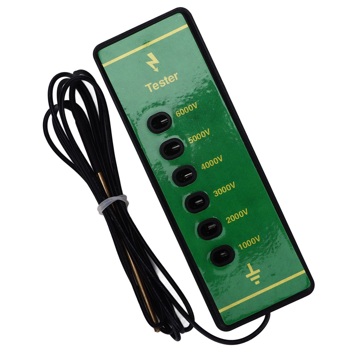 Electric Fence Voltage Tester 6 Indicator Light Maximum 6000V Animal Fence Fault Finder for Farms Livestock Enclosures