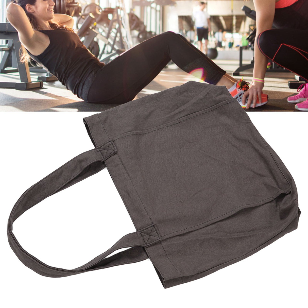 Yoga Tote Bag Large Capacity Portable Yoga Mat Carrier for Office Workout Travel Beach Gym Gray