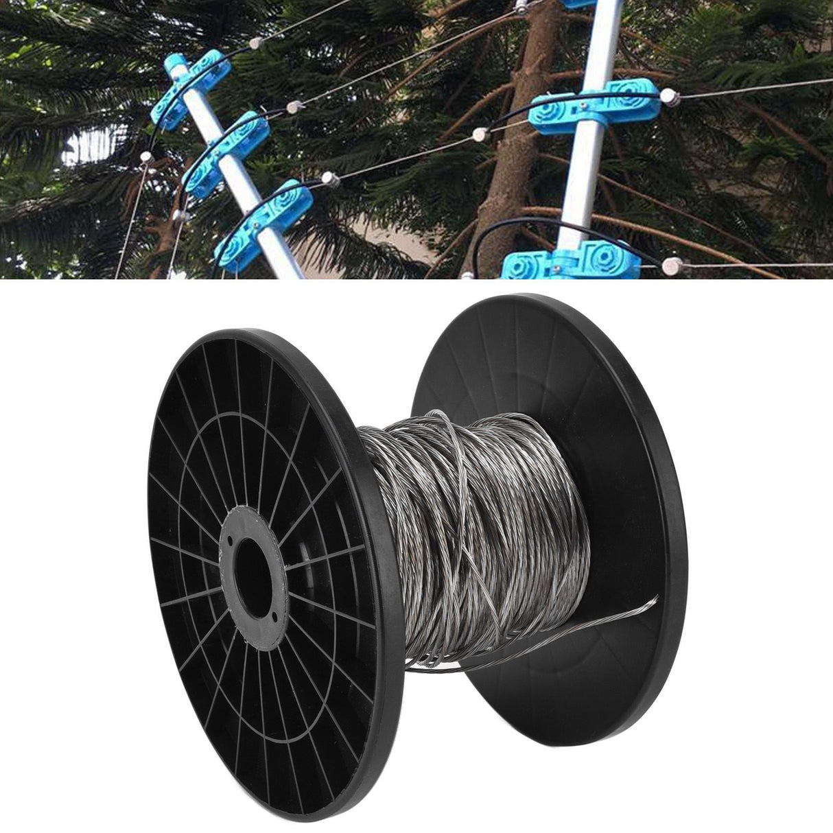 100m Electronic Fence Wire High Voltage Pulse Electronic Fence Aluminum Magnesium Alloy Wirerope
