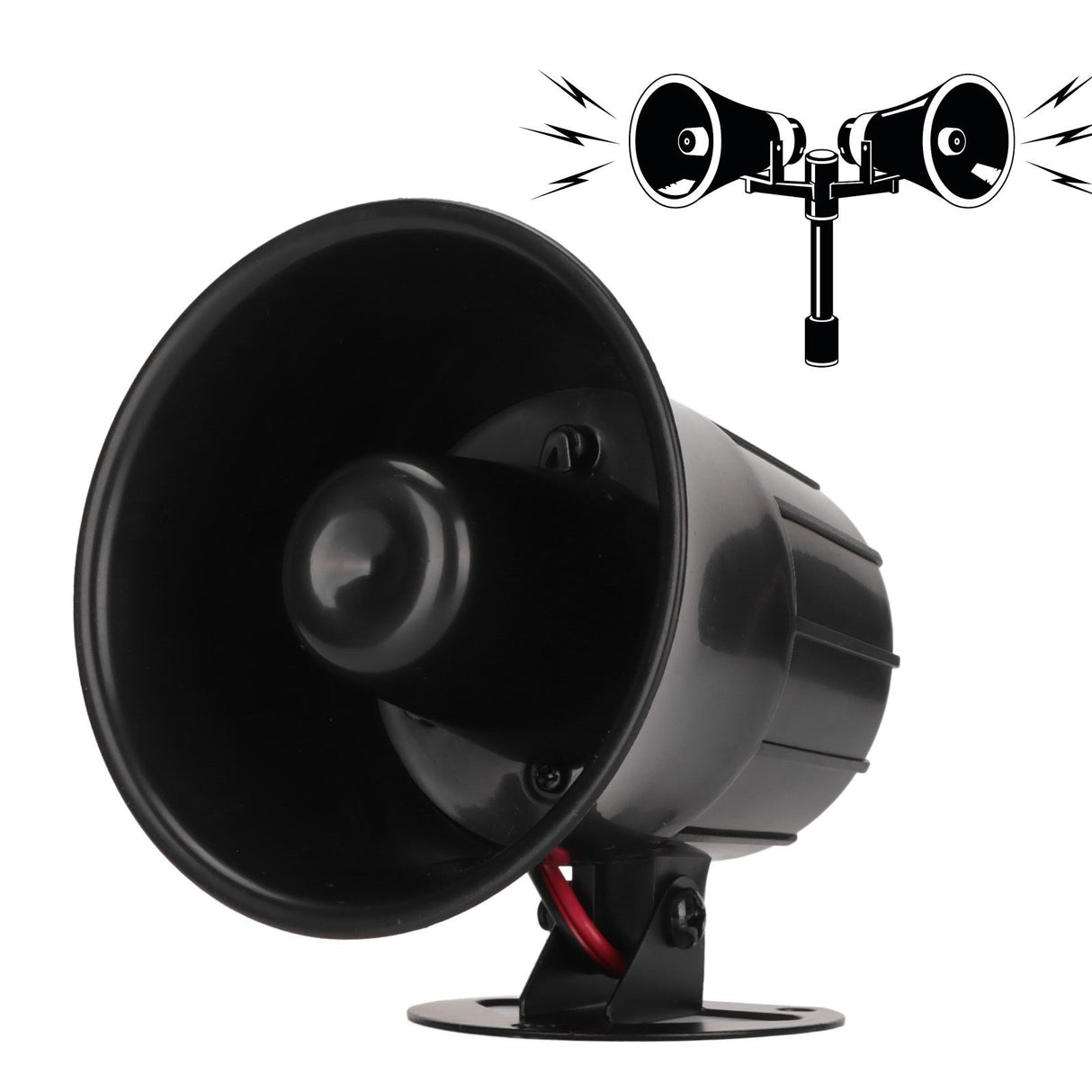 15W High Decibel Siren Horn Wired Garden Burglar Alarm Horn Alarm System Siren DC6‑12V