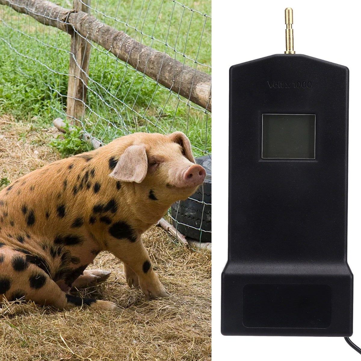 Fence Voltage Tester Portable Electric Fence Fault Finder 15KV LCD Screen for Livestock Farms MLD-004 Black