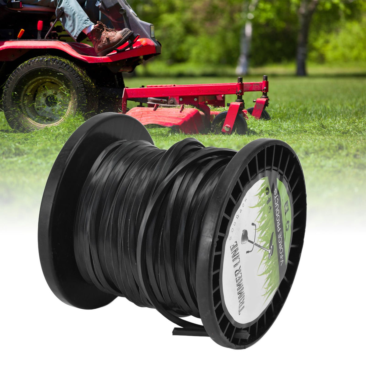 3.3mm String Trimmer Line High Cutting Efficiency Low Noise Quadrate Black Trimmer Line for Most Lawn Mowers Farm 30m