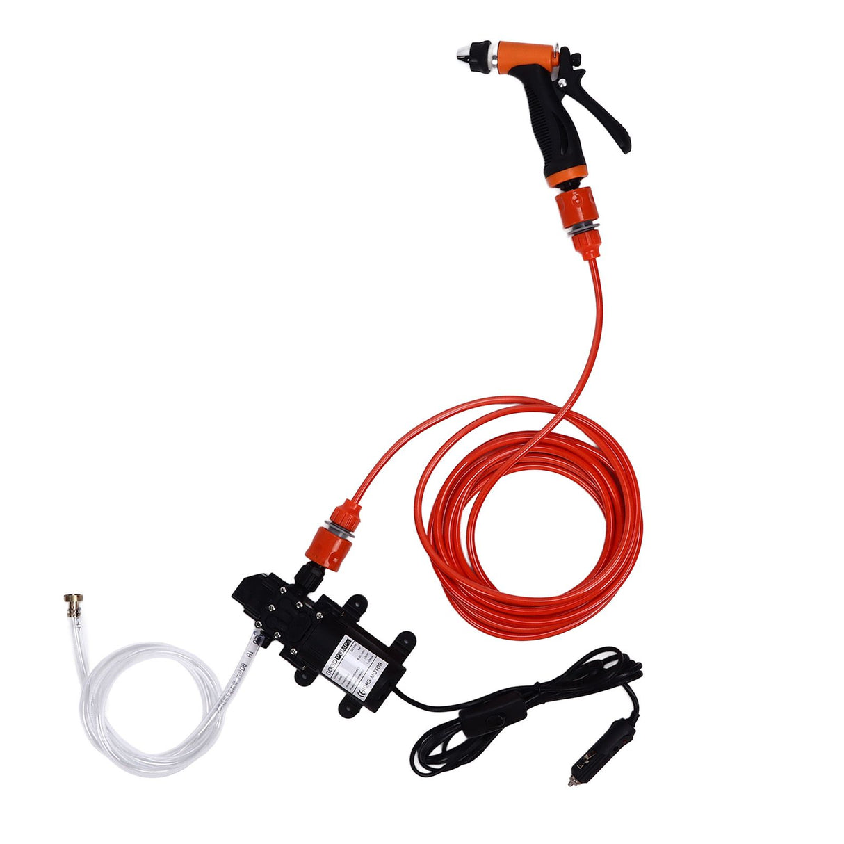 12V Pressure Washer 100W Portable Car Washer Pump Cleaning Kit for Home Garden G1/2 External Thread