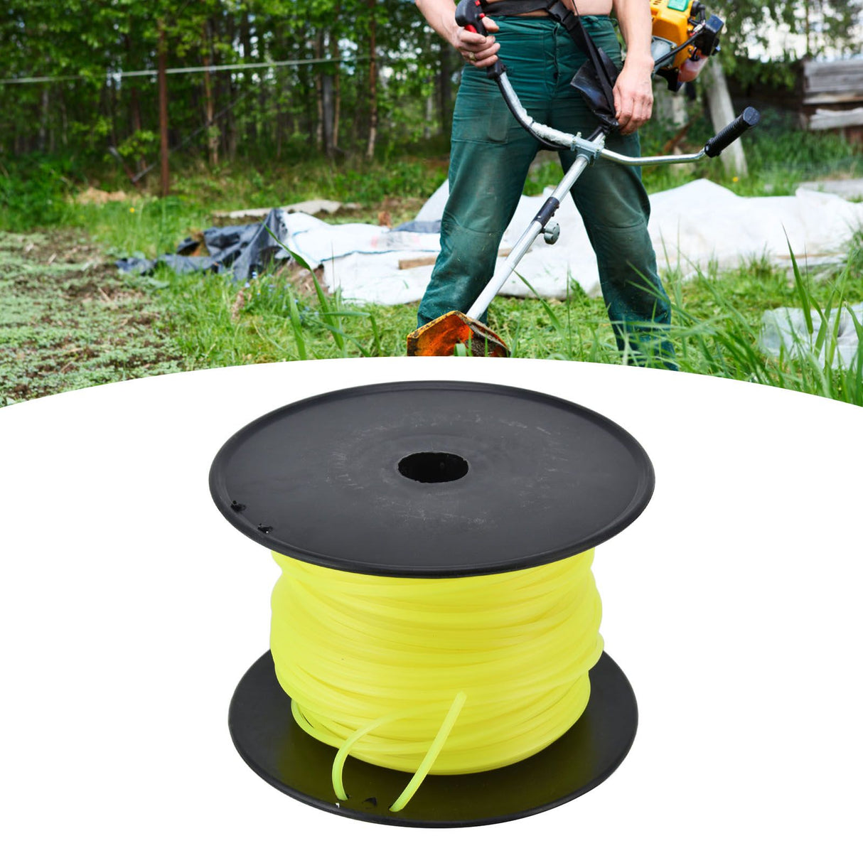 3mm String Trimmer Line Quadrate Grass Trimmer Line Lawn Mower Line for Husqvarna Yellow 70m / 229.7ft