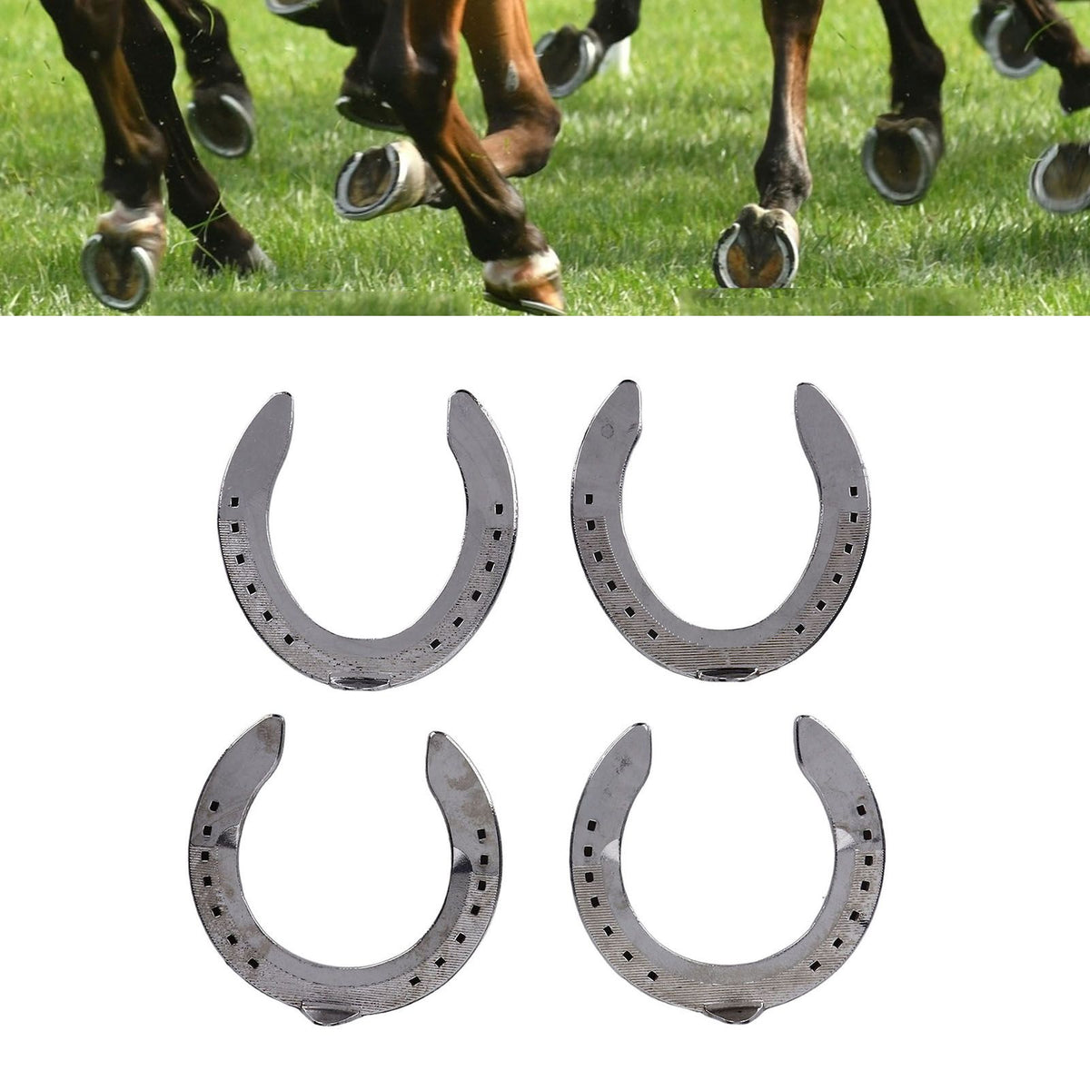 4pcs Horseshoes Aluminum Alloy Light Weight Reliable Practical Horse Riding Accessory for Racecourse Farm No. 4