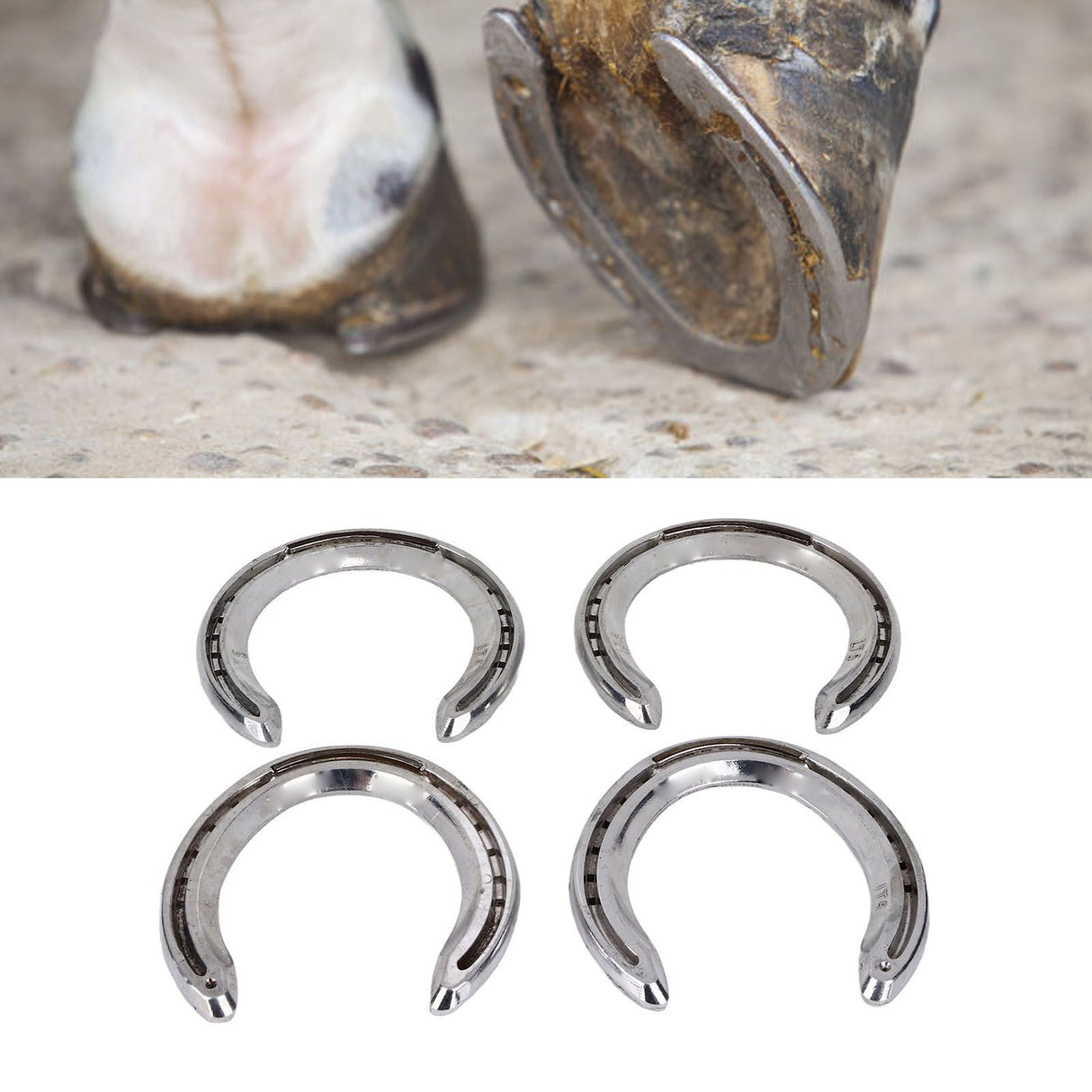 4pcs Horseshoes Aluminum Alloy Light Weight Reliable Practical Horse Riding Accessory for Racecourse Farm No. 5