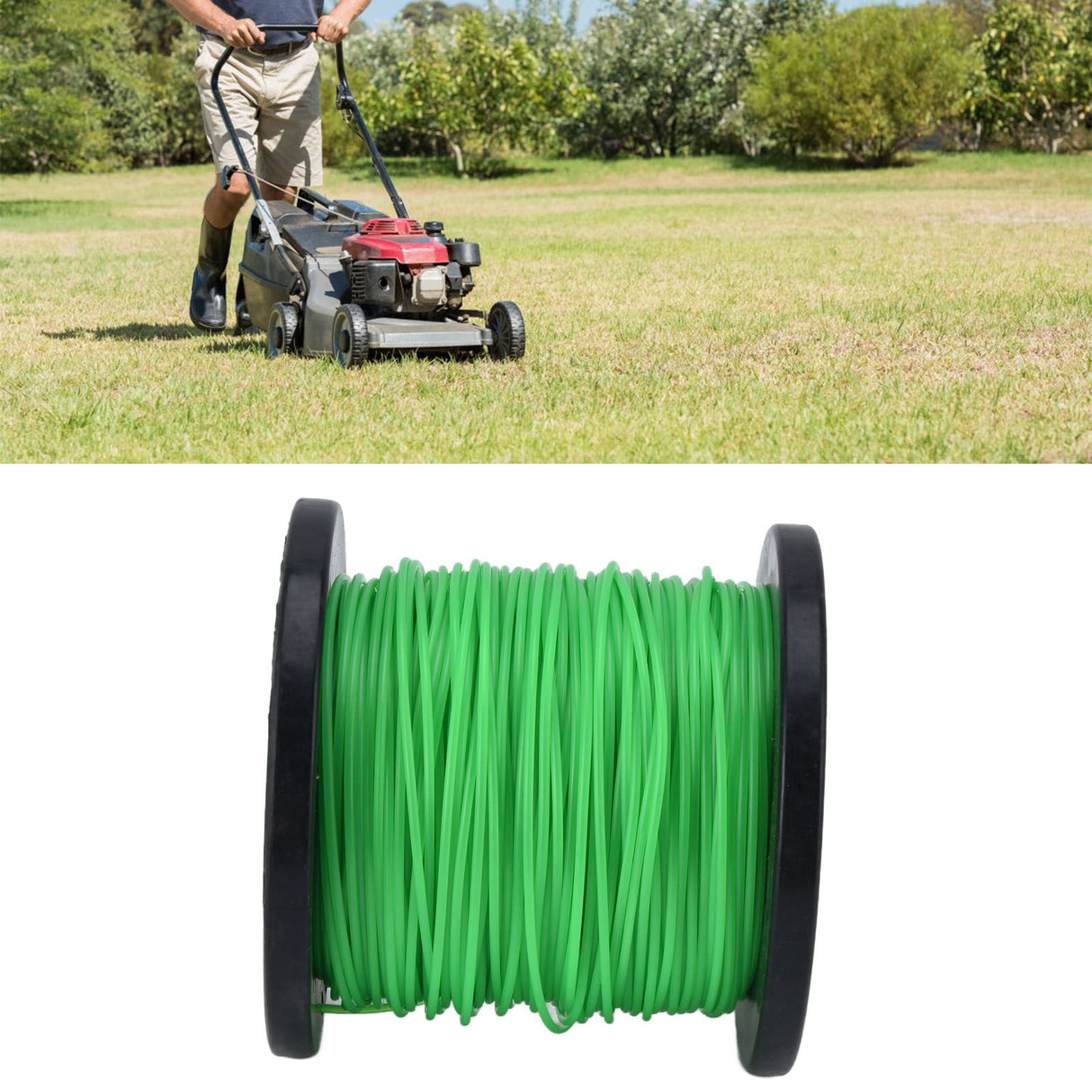 2mm String Trimmer Line Round Grass Trimmer Line Green Lawn Mower Line for Husqvarna 100m / 328.1ft