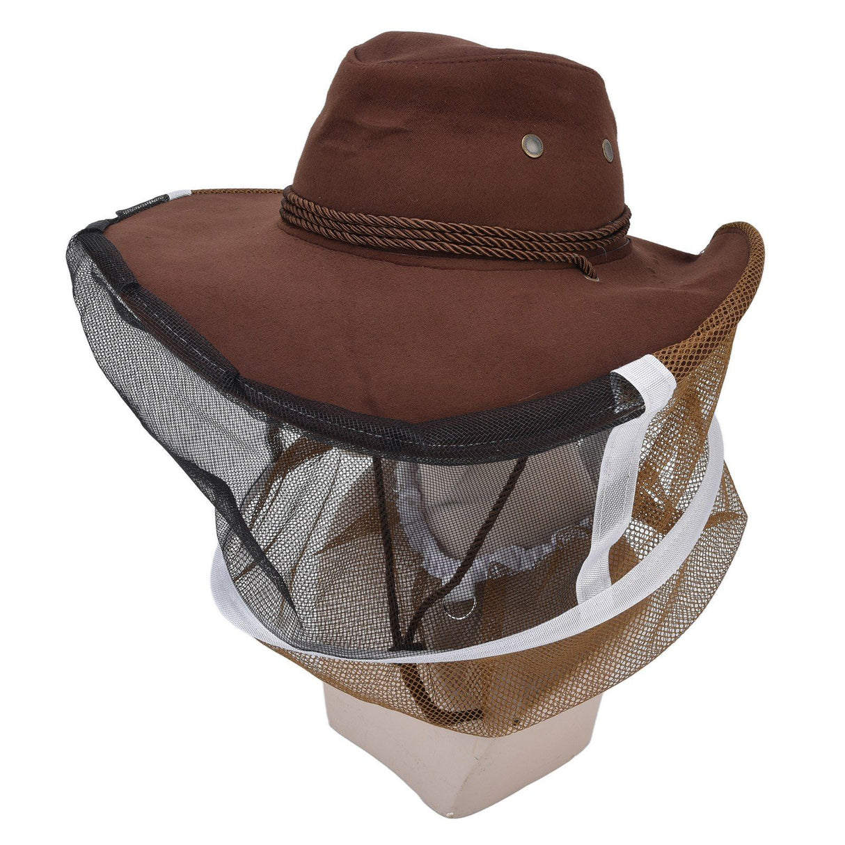 Beekeeper Cowboy Hat Tightening Design Breathable Mesh Beekeeping Veil Hat for Beekeepers Fishermen Hunters Campers