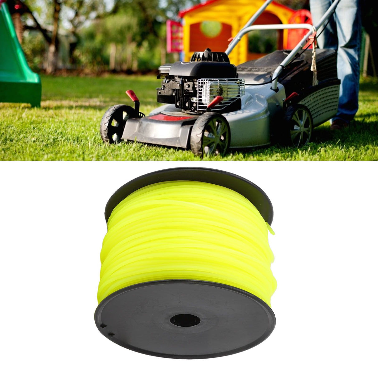 3mm String Trimmer Line Quadrate Trimmer Line Lawn Mower String Cord for Husqvarna Yellow 168m/551.2ft