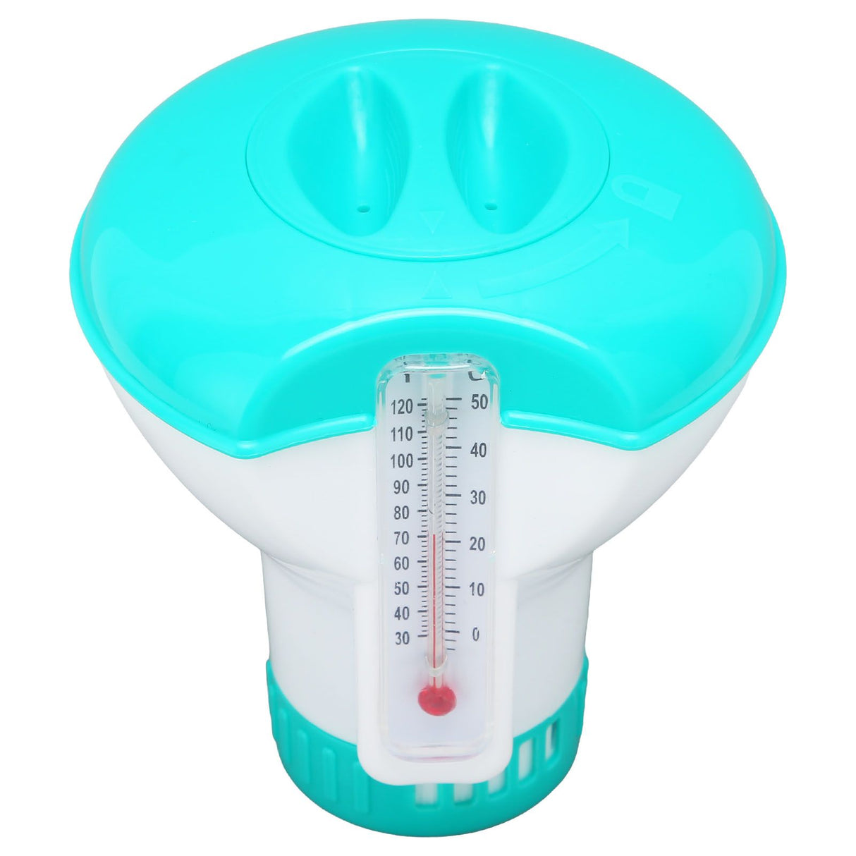 Spa Chemical Dispenser with Thermometer Reusable Lake Blue Swimming Pool Chlorine Tablet Floater