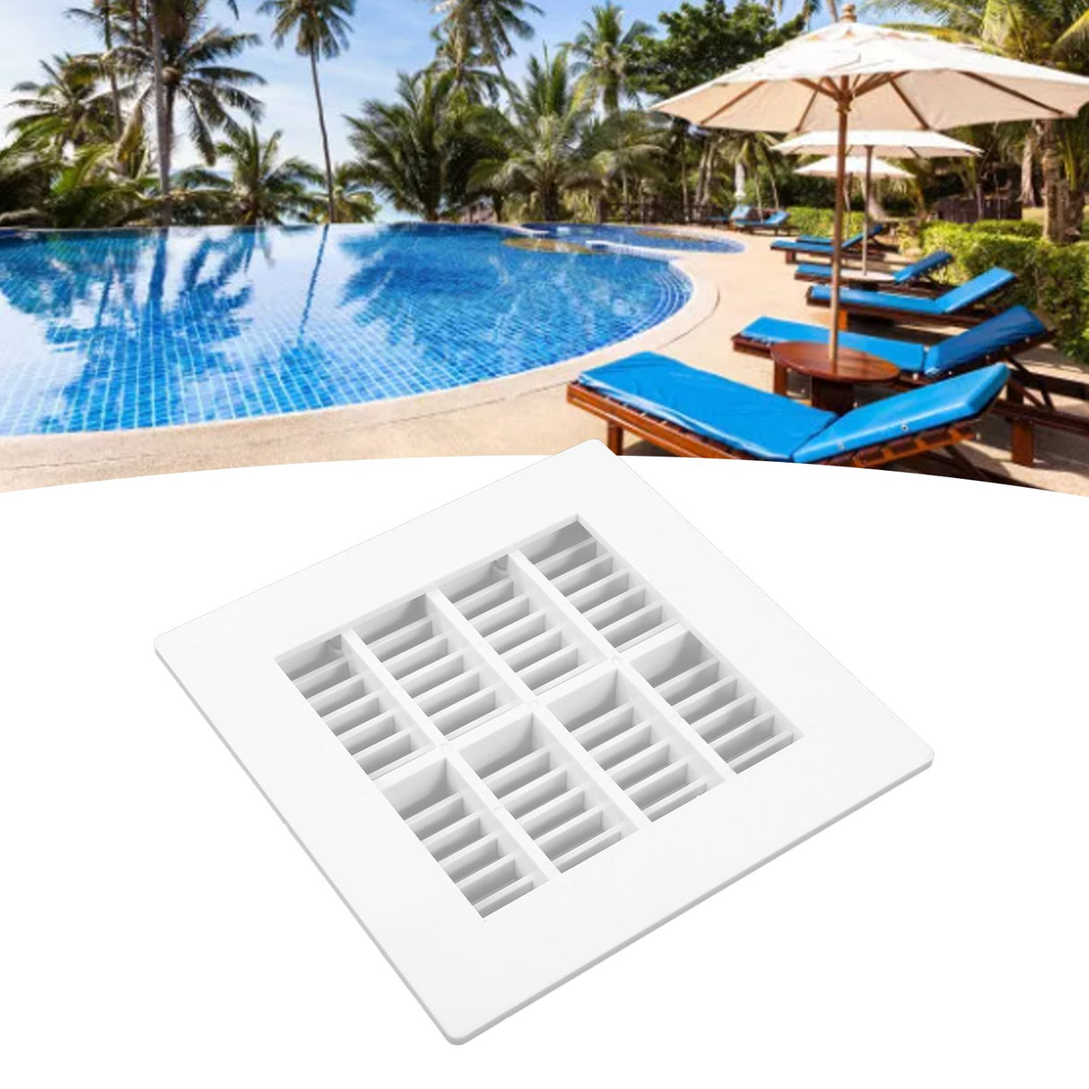 Floor Drain Cover Quadrate Multipurpose Swimming Pool Main Drainage Port for Spa Pool