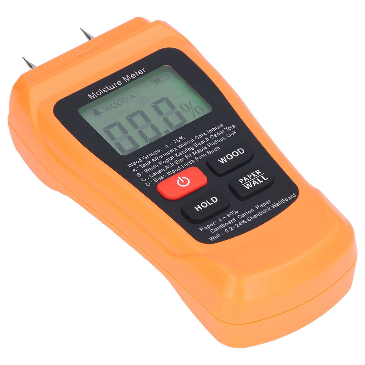 MT18 Digital Moisture Detector Backlit LCD Display Wood Moisture Meter for Wood Building Material Paper Floor