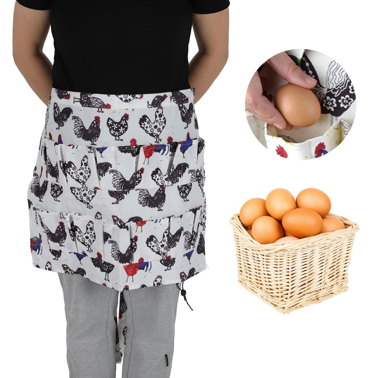 Eggs Apron Eggs Collecting Gathering Holding Apron for Chicken Hense Duck Goose Adult Style L Modèle 2