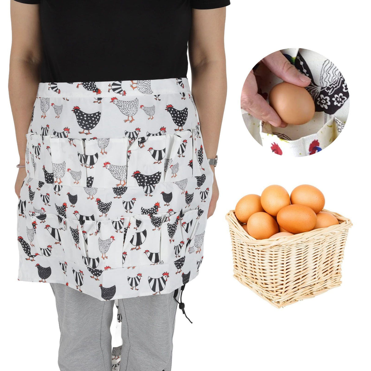 Eggs Apron Eggs Collecting Gathering Holding Apron for Chicken Hense Duck Goose Adult Style L Modèle 5