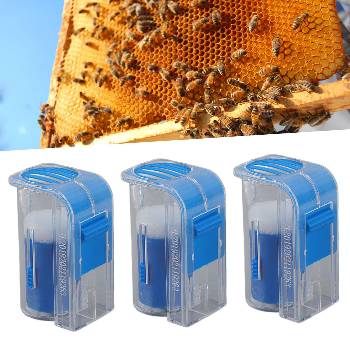 3Pcs Queen Bee Marking Cage Catcher Plastic One Handed Bee Queen Marker Bottle Beekeeping Tools for Beekeepers Blue