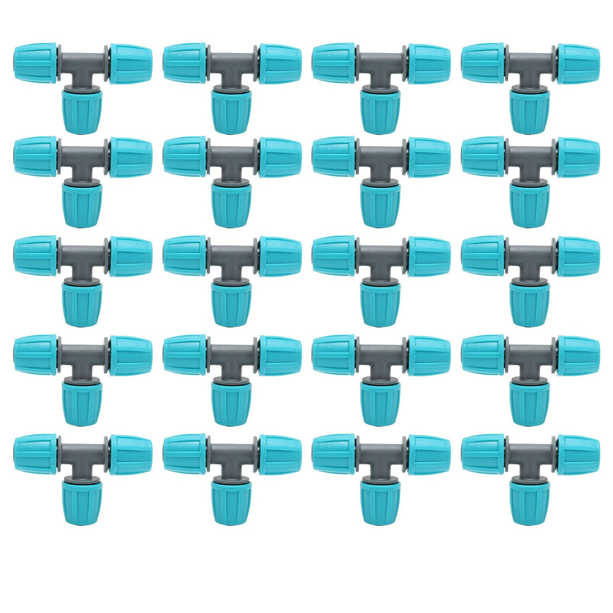 20PCS 16mm Tee Pipe Connector PE Irrigation Tubing Tee for Greenhouses Gardens Agriculture 9.3x6CM