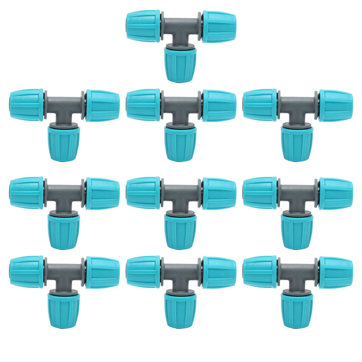 20PCS 16mm Tee Pipe Connector PE Irrigation Tubing Tee for Greenhouses Gardens Agriculture 9.3x6CM
