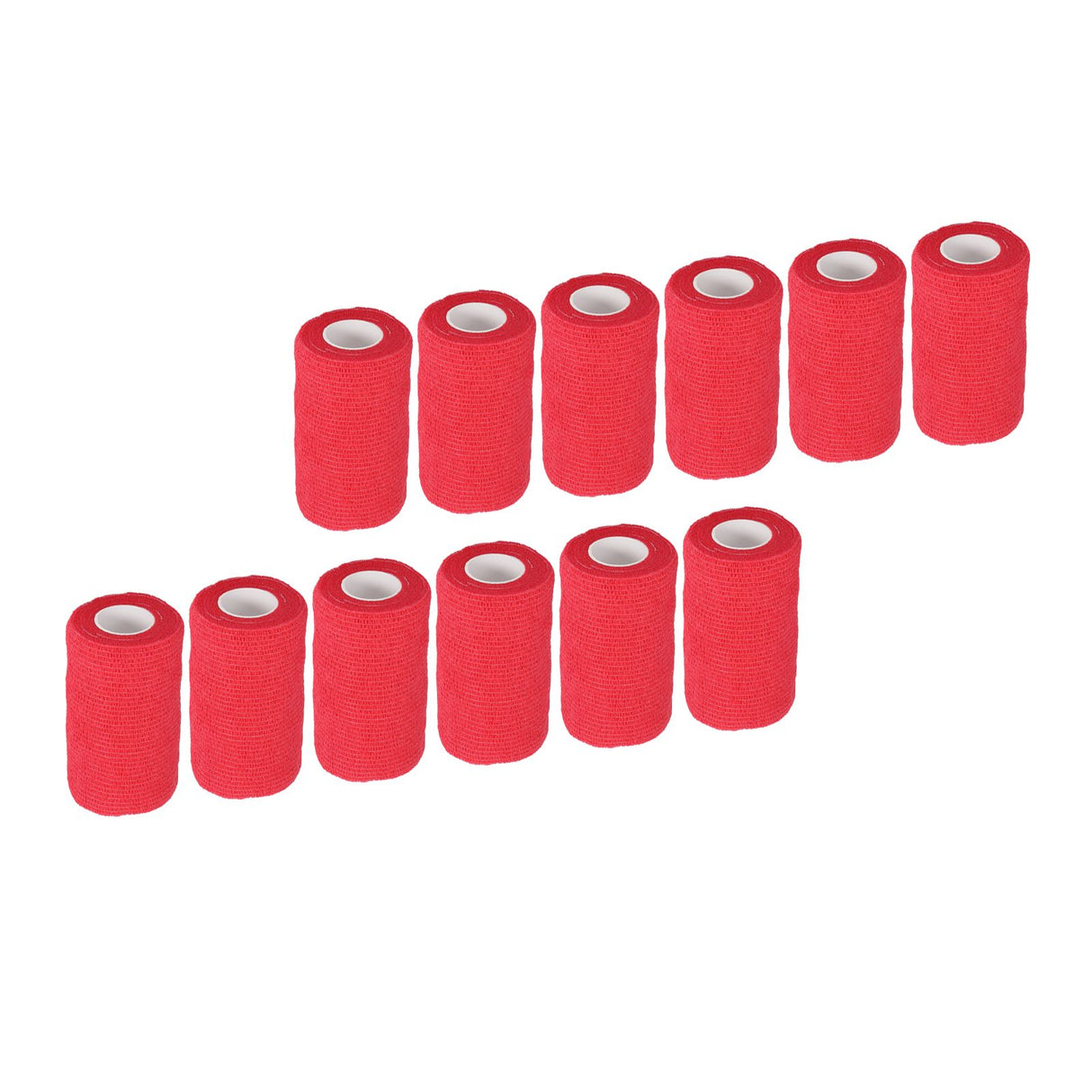 12Pcs Bandage Wrap Natural Latex Elastic Self Adhesive Wrap for Cows Dogs Horses 10cm Red