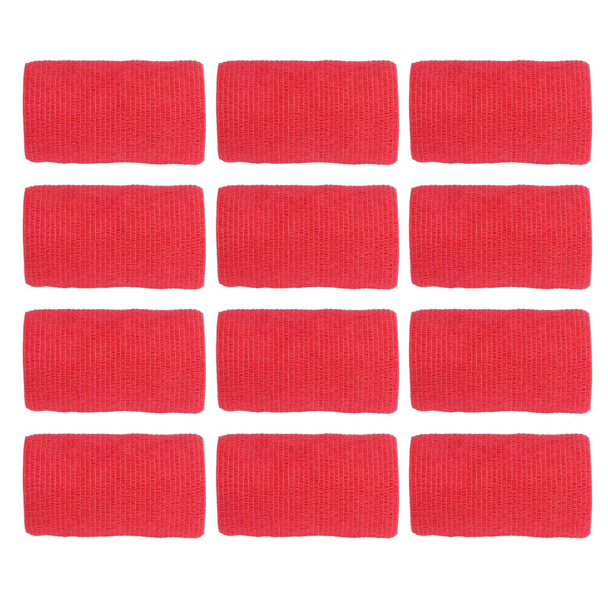 12Pcs Bandage Wrap Natural Latex Elastic Self Adhesive Wrap for Cows Dogs Horses 10cm Red