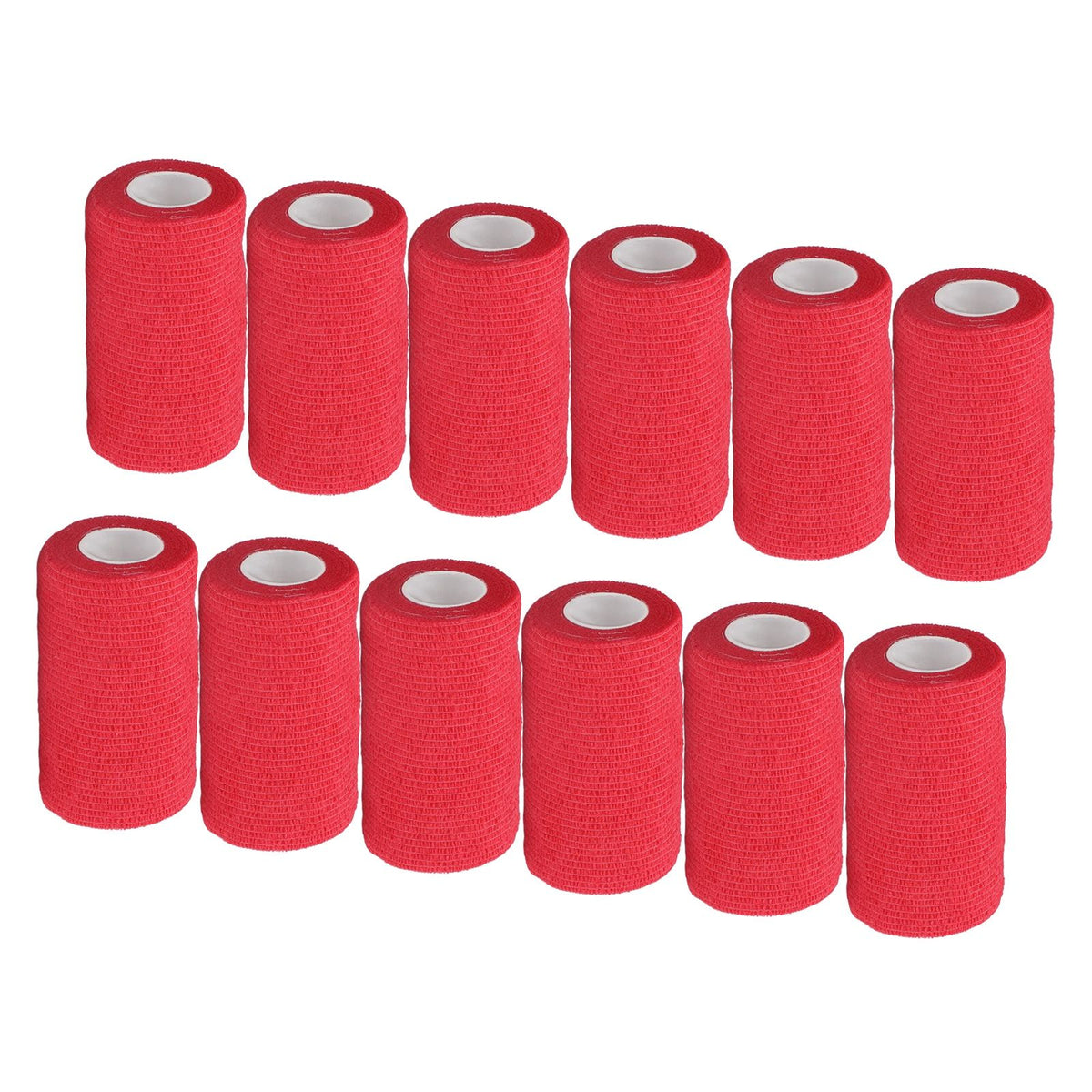 12Pcs Bandage Wrap Natural Latex Elastic Self Adhesive Wrap for Cows Dogs Horses 10cm Red