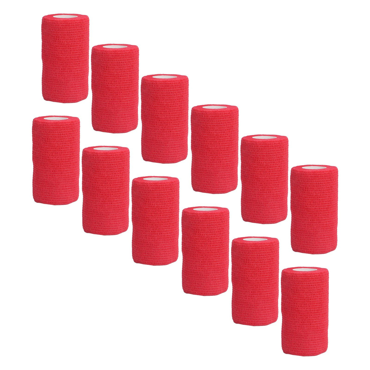 12Pcs Bandage Wrap Natural Latex Elastic Self Adhesive Wrap for Cows Dogs Horses 10cm Red