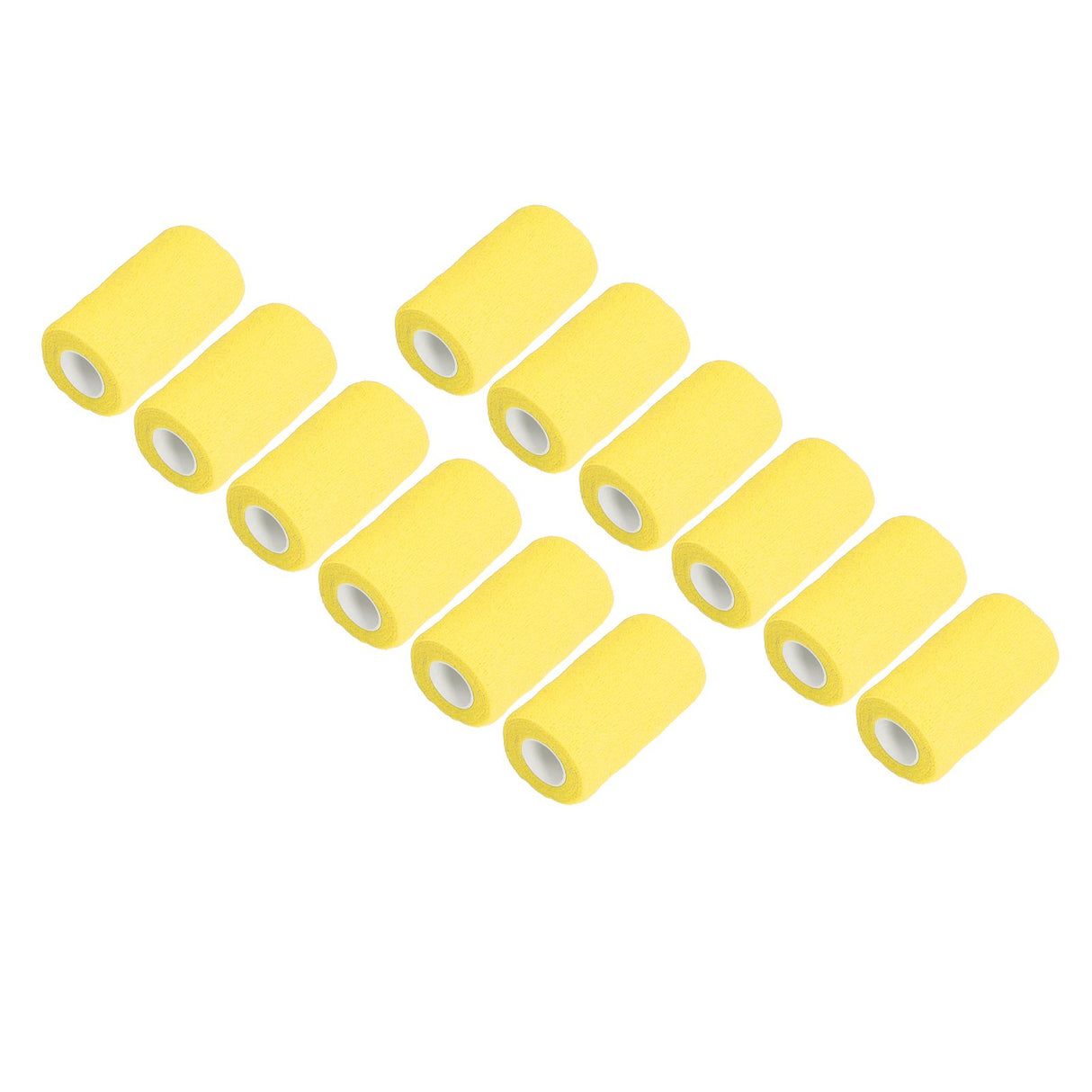 12Pcs Bandage Wrap Natural Latex Elastic Self Adhesive Wrap for Cows Dogs Horses 10cm Yellow