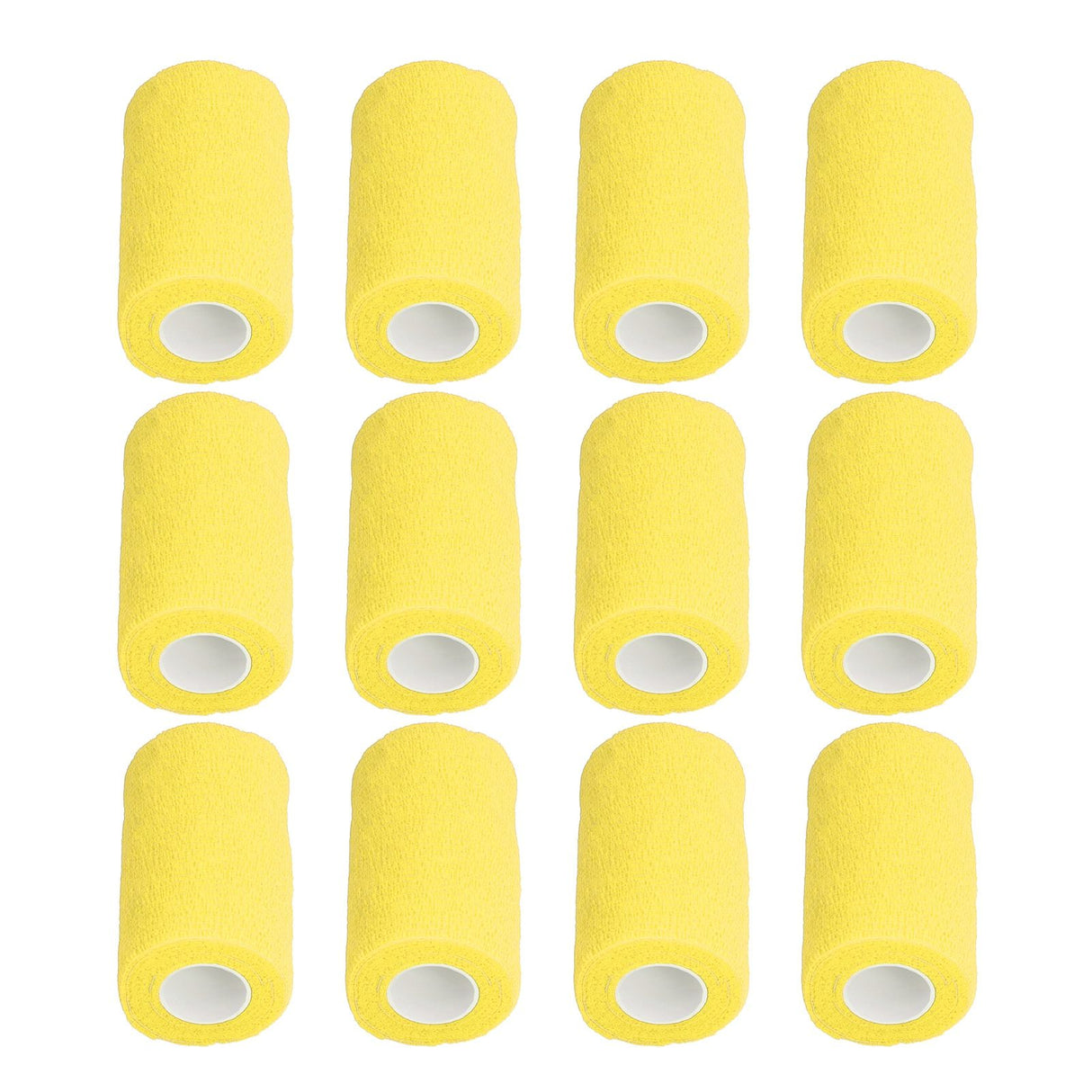 12Pcs Bandage Wrap Natural Latex Elastic Self Adhesive Wrap for Cows Dogs Horses 10cm Yellow