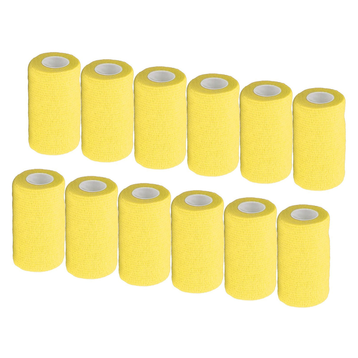 12Pcs Bandage Wrap Natural Latex Elastic Self Adhesive Wrap for Cows Dogs Horses 10cm Yellow