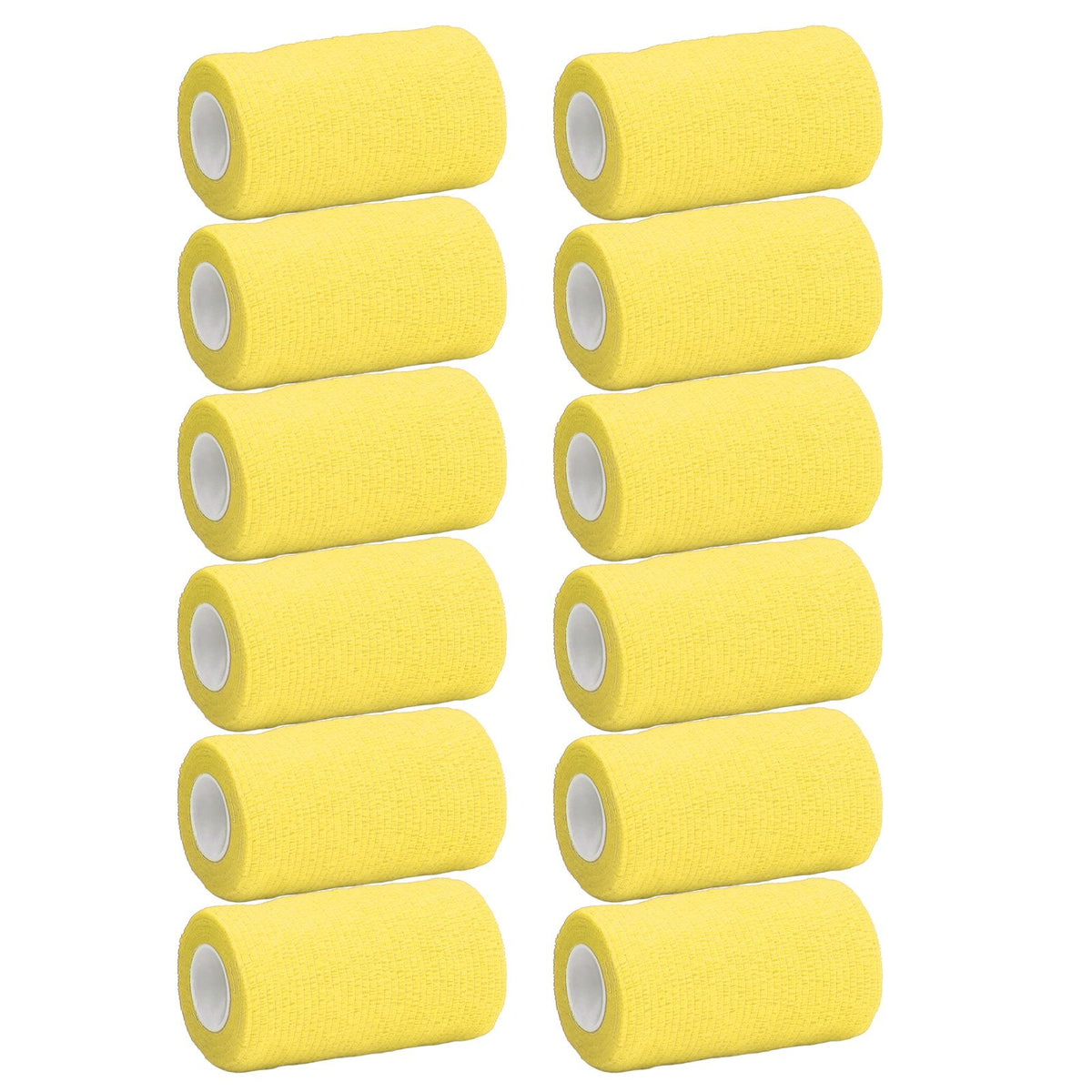 12Pcs Bandage Wrap Natural Latex Elastic Self Adhesive Wrap for Cows Dogs Horses 10cm Yellow