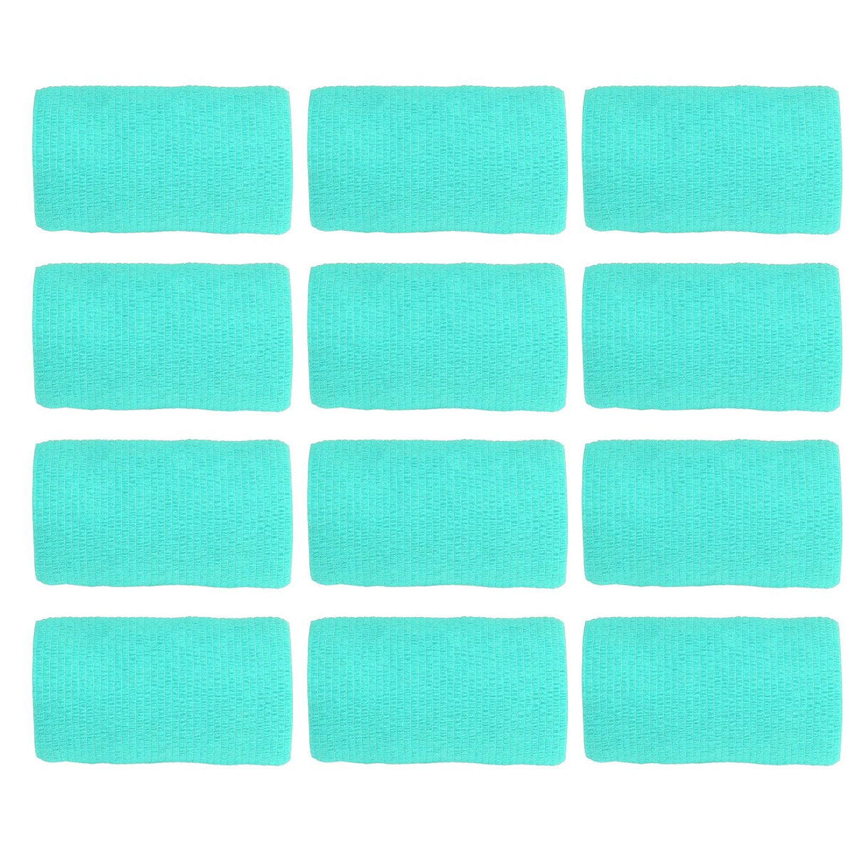 12Pcs Bandage Wrap Natural Latex Elastic Self Adhesive Wrap for Cows Dogs Horses 10cm Cyan