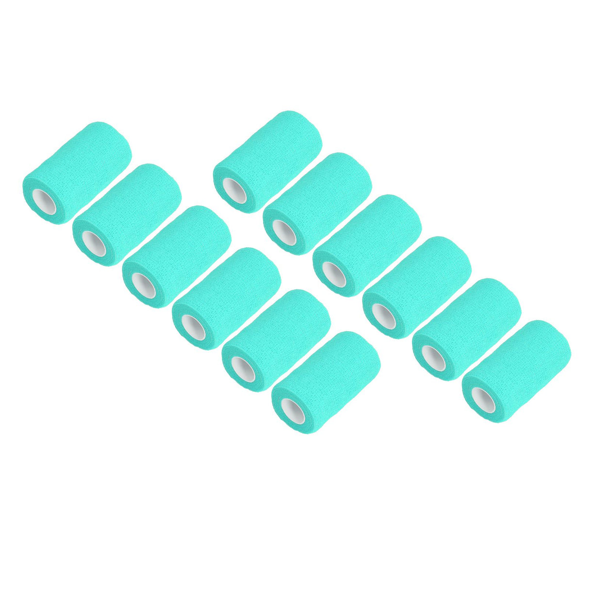 12Pcs Bandage Wrap Natural Latex Elastic Self Adhesive Wrap for Cows Dogs Horses 10cm Cyan