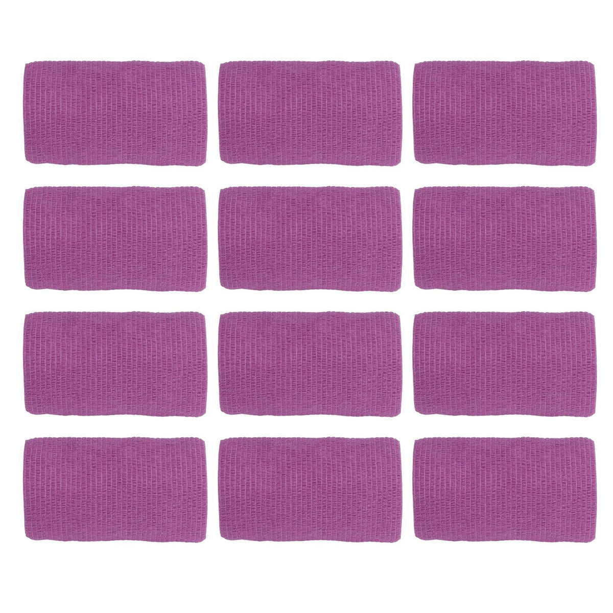12Pcs Bandage Wrap Natural Latex Elastic Self Adhesive Wrap for Cows Dogs Horses 10cm Purple