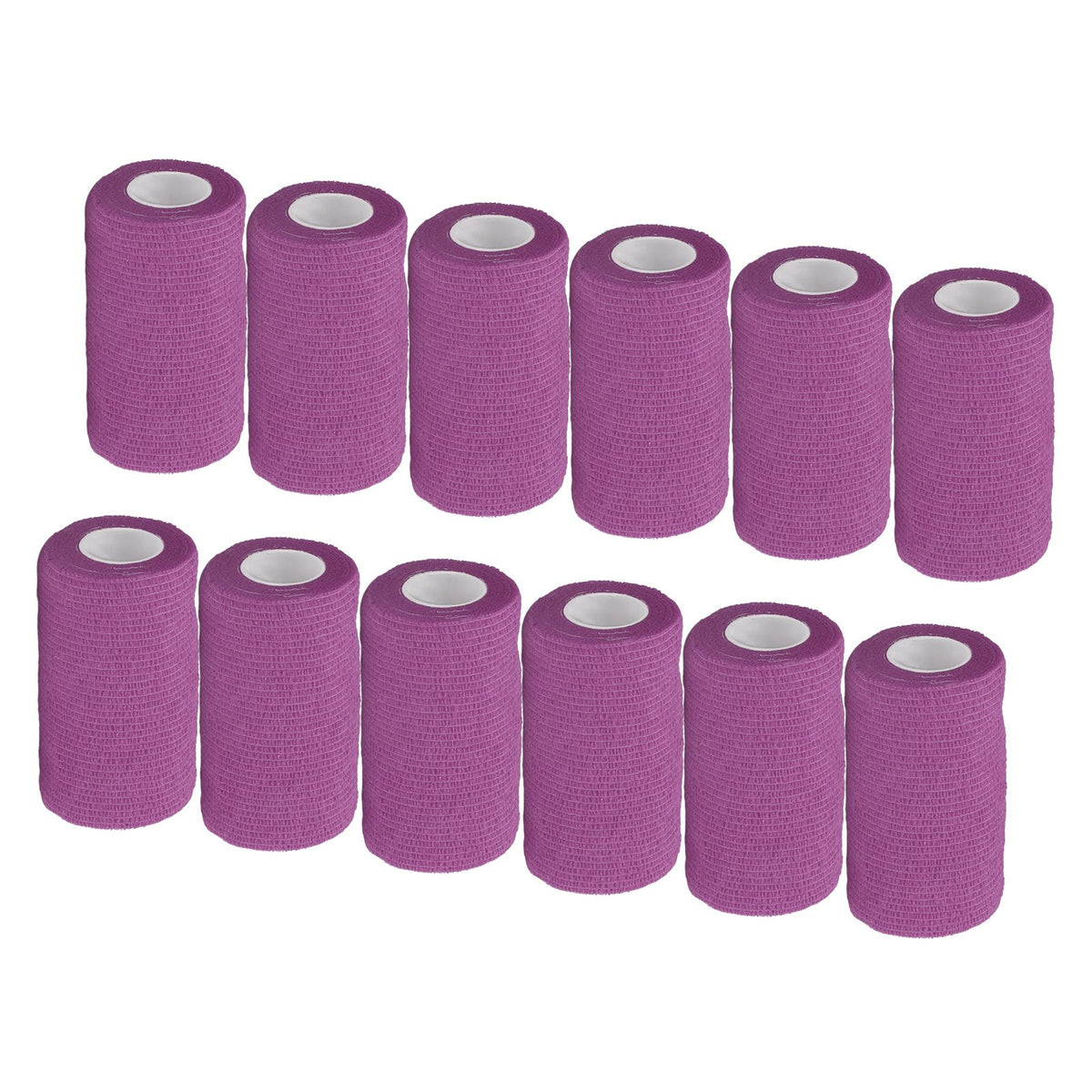 12Pcs Bandage Wrap Natural Latex Elastic Self Adhesive Wrap for Cows Dogs Horses 10cm Purple