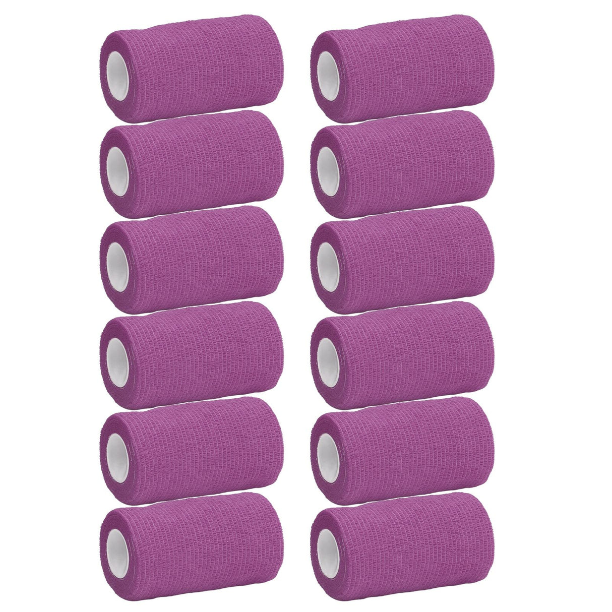 12Pcs Bandage Wrap Natural Latex Elastic Self Adhesive Wrap for Cows Dogs Horses 10cm Purple