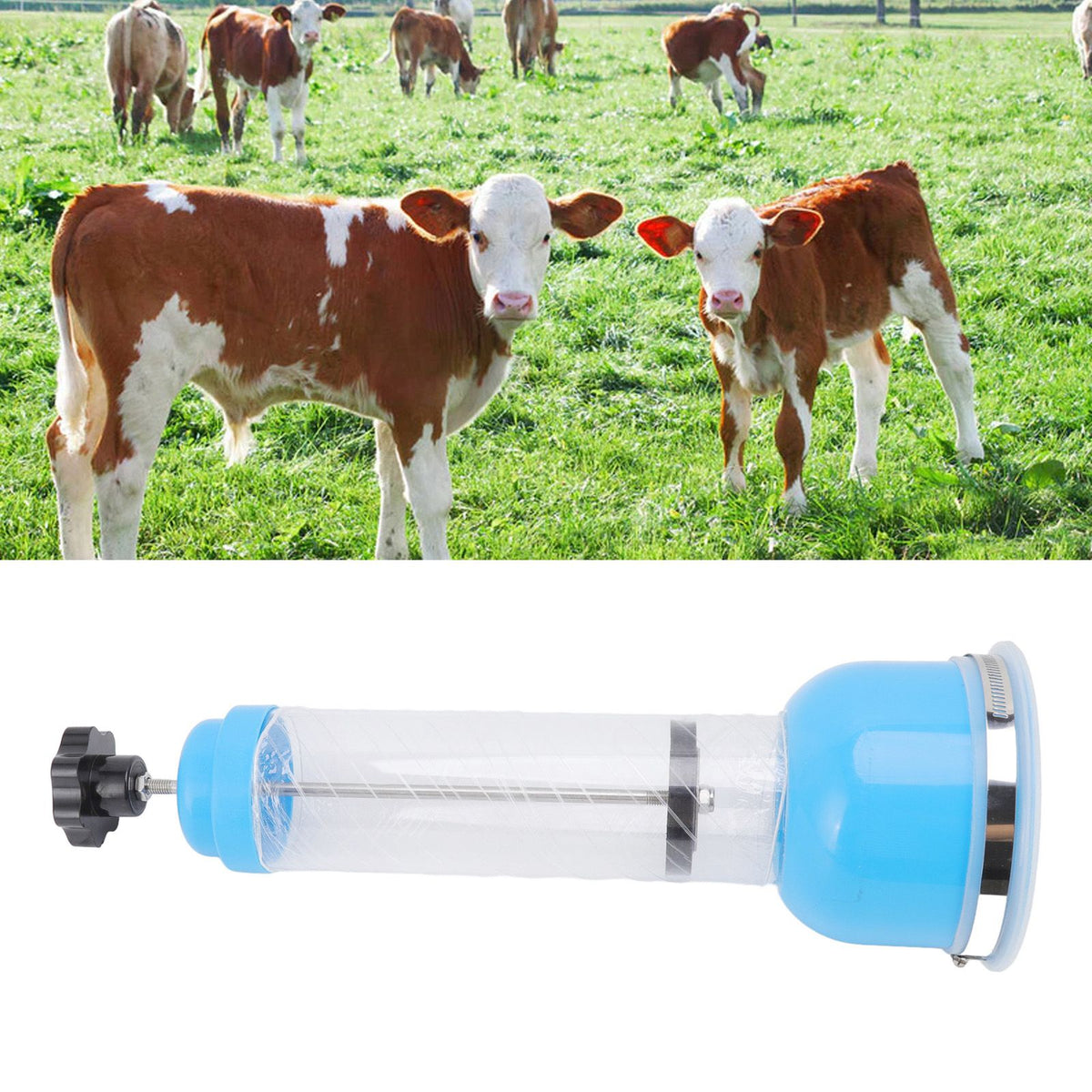 Calf Breathing Pump Cattle Breathe Pump Calf Respiratory Pump Breathing Tool for Farm Blue