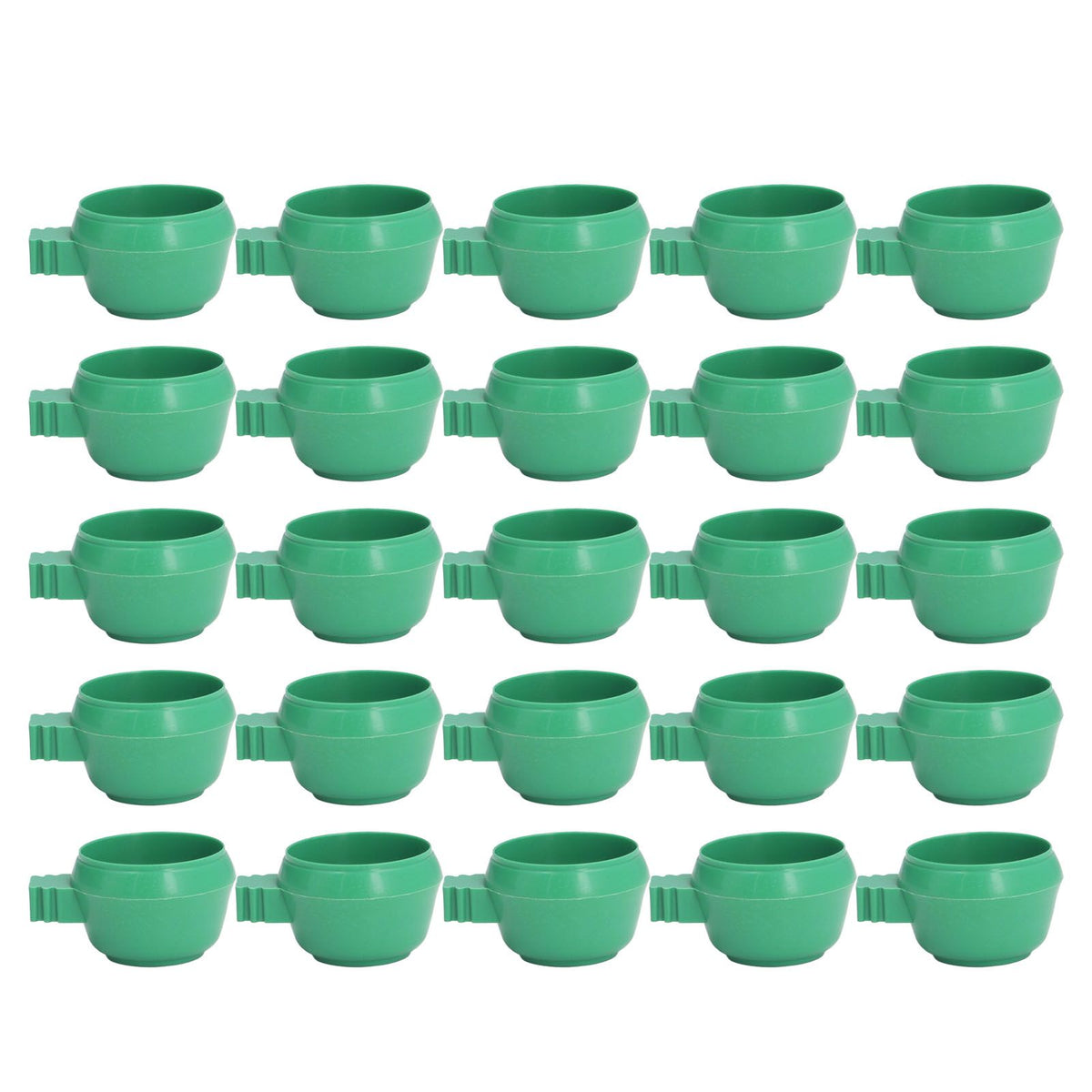 25Pcs Mini Bird Parrots Food Water Bowl Inlay Installation Round Green Parrots Small Food Water Bowl for Farms Home S