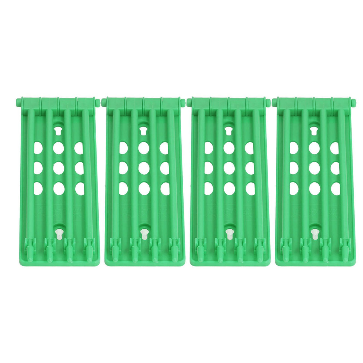 4Pcs Pigeon Leg Ring Stand 4 Column Design Large Capacity Wall Mounted Safe Durable Plastic Parrot Leg Ring Holder Green